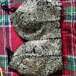 Xscape two piece, navy blue, top size 3/4 bottom 4